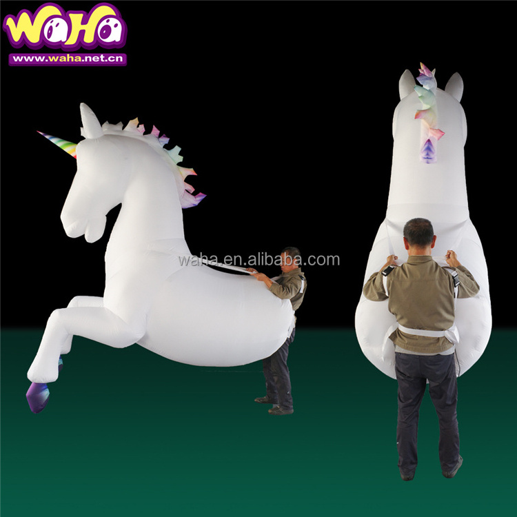 Led Lighting Inflatable Unicorn Costume For Parade Performance