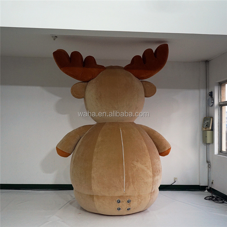 Custom make walking costume Fur Inflatable Cartoon Mascot Costume inflatable fur deer costume for Adult Advertising