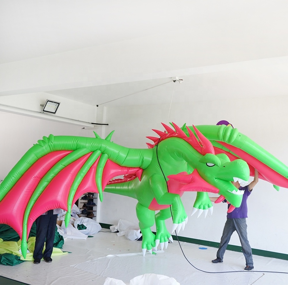 real inflatable dinosaur green inflatable dragon cartoon character monster for sale , inflatable giant dragon for pub decor