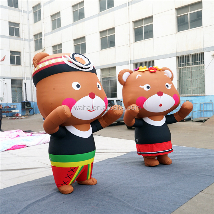 Wholesale Adult Inflatable Bear Walking Costumers, Inflatable Teddy Bear Cartoon