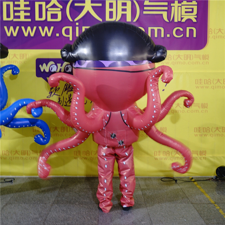 Popular design sea animal orange giant inflatable octopus costume