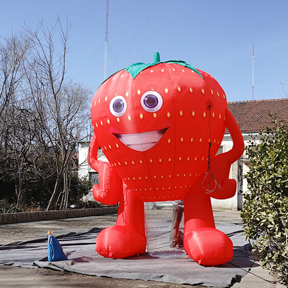 inflatable fruit event giant inflatable strawberry with LED lights for sale