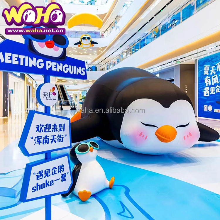 Outdoor standing inflatable advertising cartoon model Giant inflatable Antarctic penguin