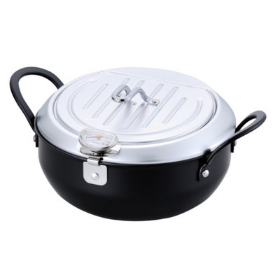 TM-9467 IH Carbon steel deep fryer gas frying pot iron wok pan pan 20cm made in Japan