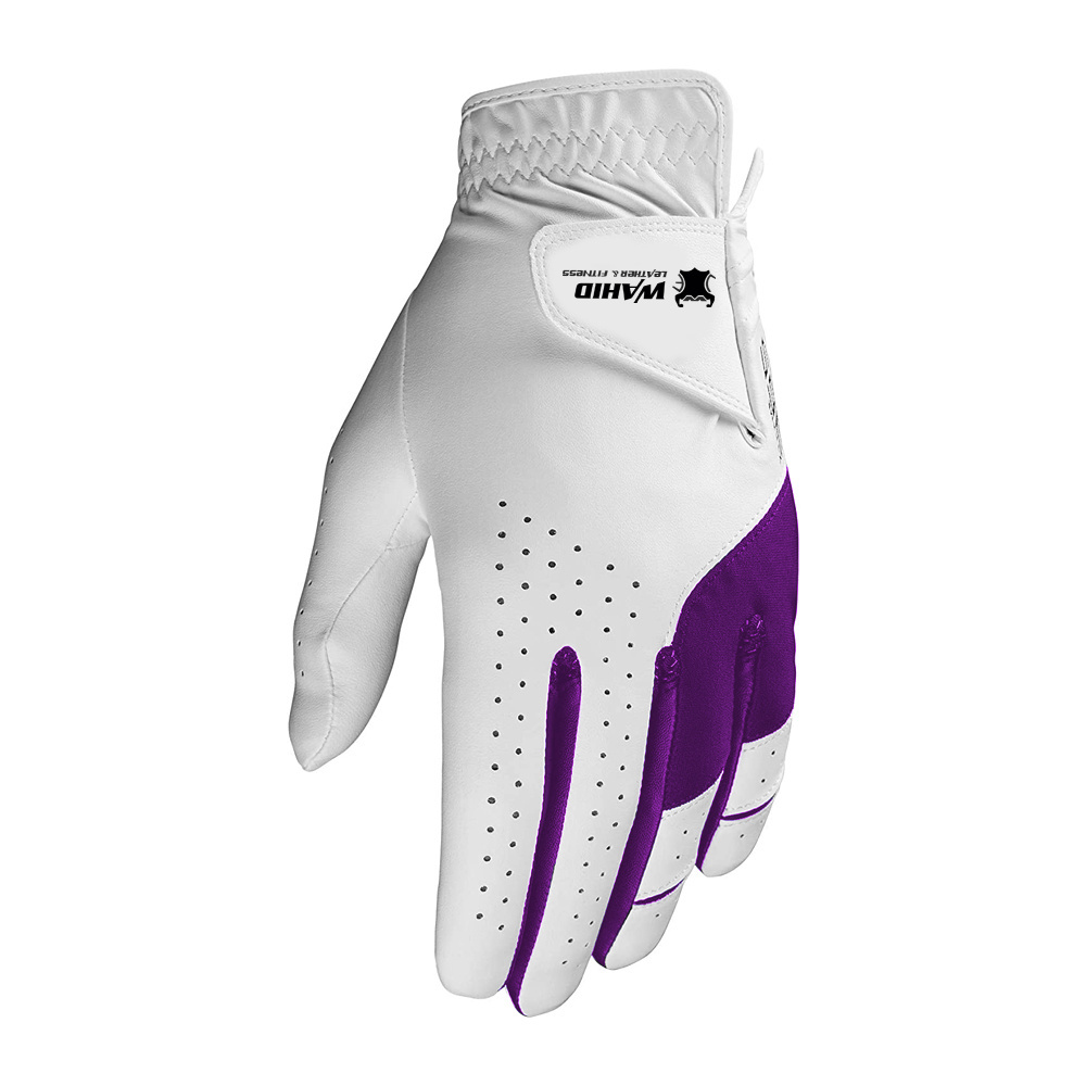 Best Quality Sublimation Printed Genuine Leather Golf Gloves Premium Soft Leather Pu Fabric Golf Glove