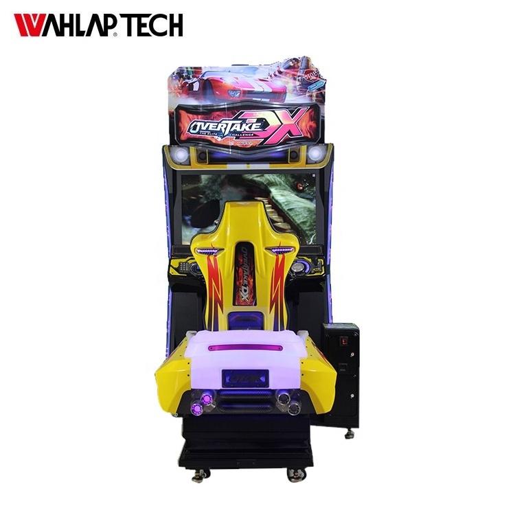 Coin operated simulator car racing video arcade game machine