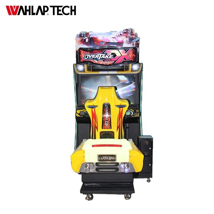 Coin operated simulator car racing video arcade game machine