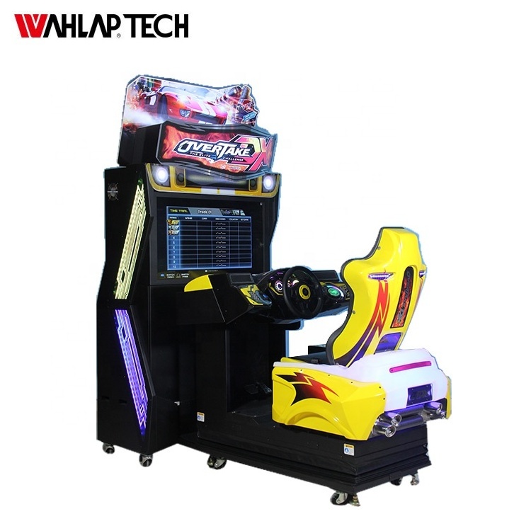 Coin operated simulator car racing video arcade game machine