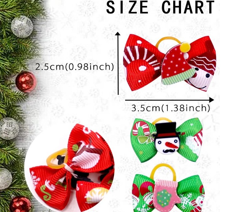 pet dog christmas head flower accessories cute puppy dog small bowknot hair bows