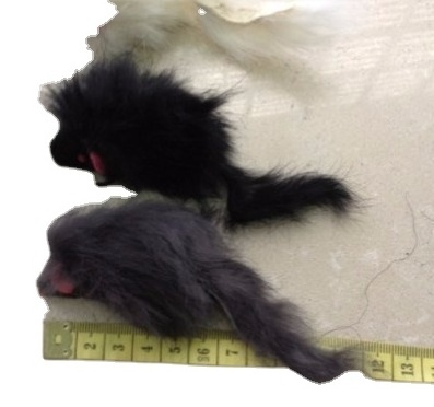 pet toy cat toy big rabbit fur mouse for cat 6CM black/grey/white