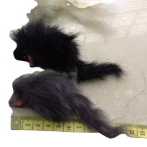 pet toy cat toy big rabbit fur mouse for cat 6CM black/grey/white