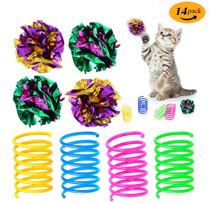 factory interactive cat toy set Kitten Toys pack Tunnel Cat Feather Teaser Wand Toy Fluffy Mouse Crinkle Balls