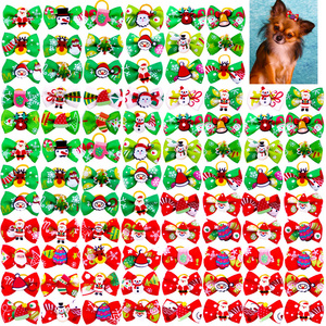 pet dog christmas head flower accessories cute puppy dog small bowknot hair bows