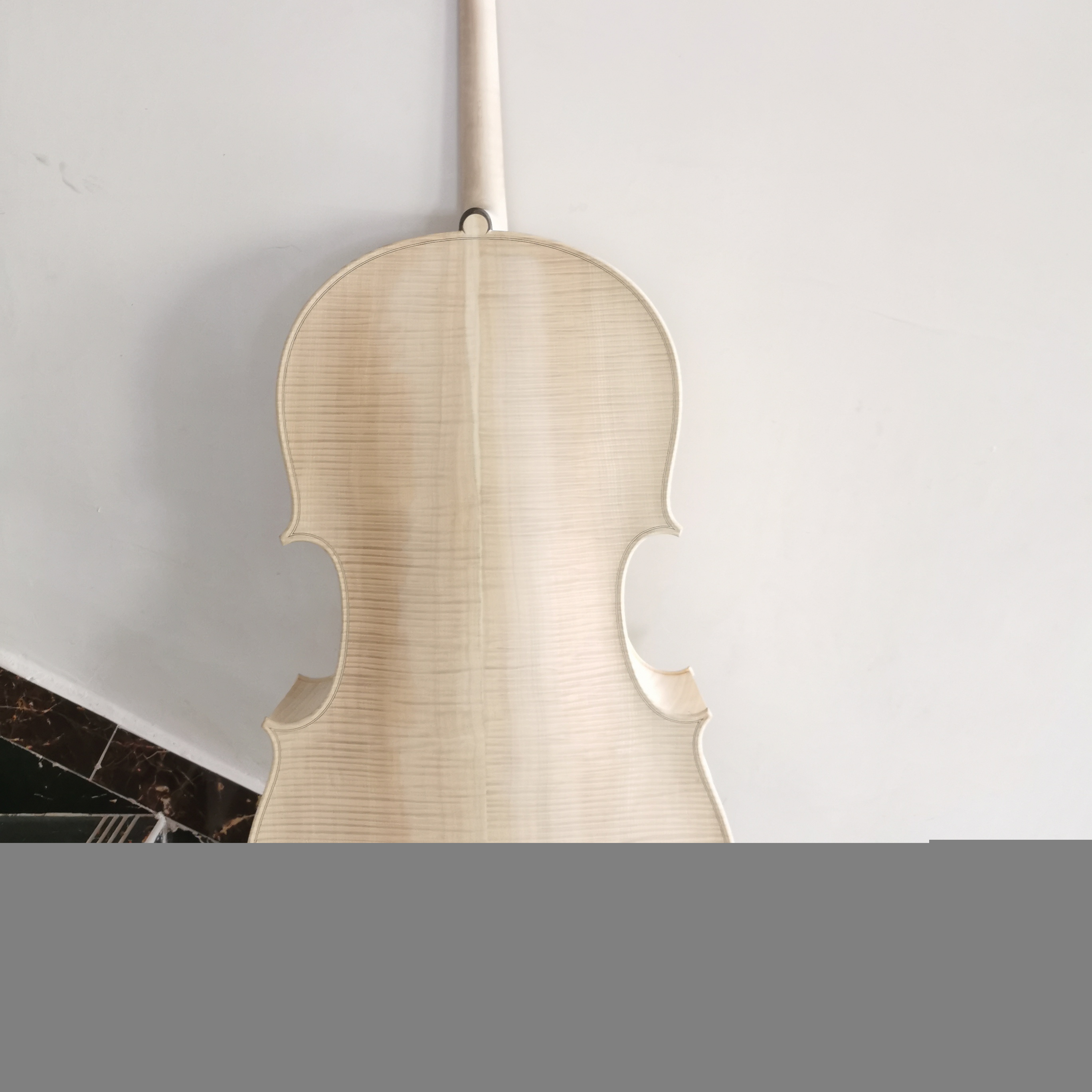 Hot selling high quality  unvarnished  Nice flamed  maple  cello  4/4