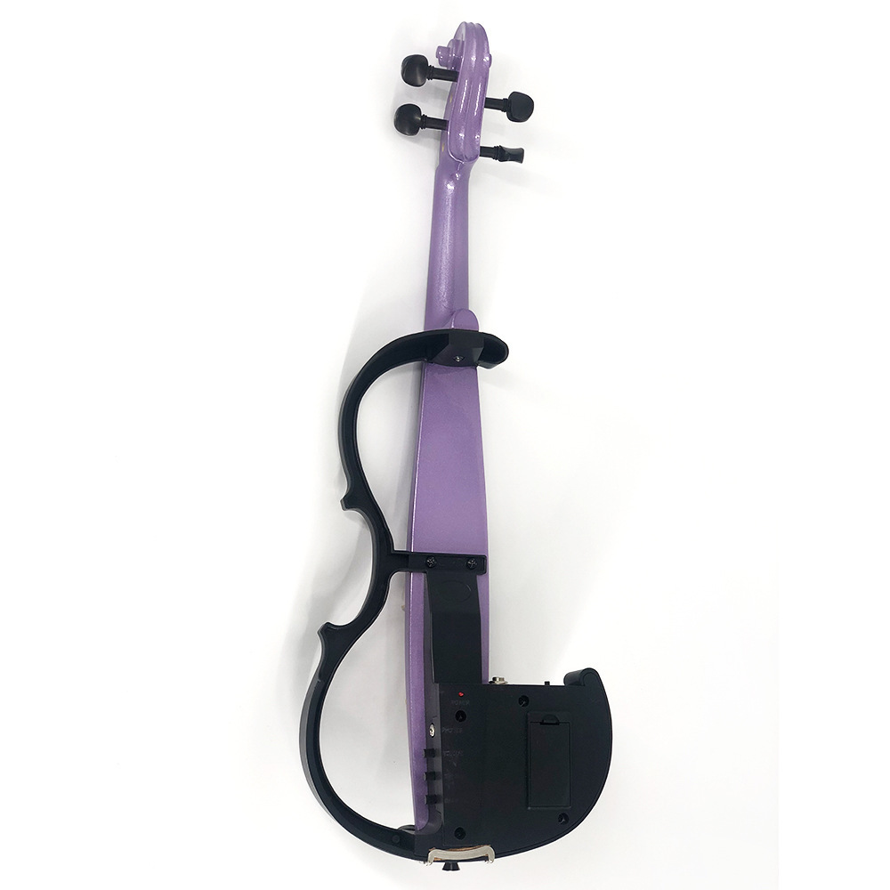 Professional Handmade Customized Ebony Electric Violin 4/4 Instrument Solid Wood  Pull Plate with Bow Triangular Foam Case