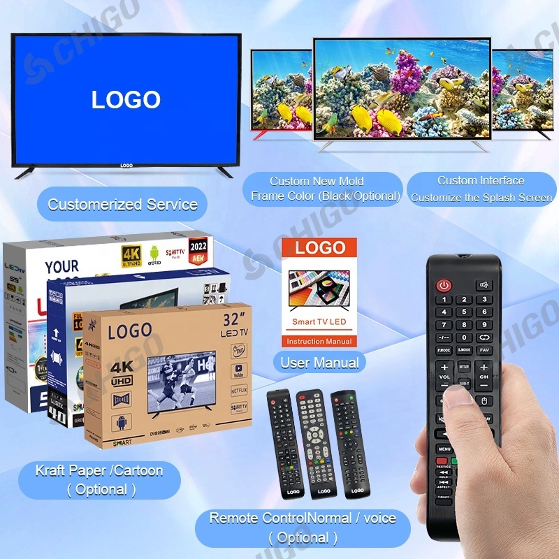 OEM Wholesale 21.5 22 Inch LED TV Small Size Television Set Smart HD Full Black color Digital TV