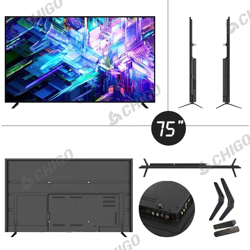 CHIGO 75 Inch Smart TV 4K Ultra HD LED & LCD TVs Televisions OLED DLED QLED 100 Inch Flat Display Screen Stand