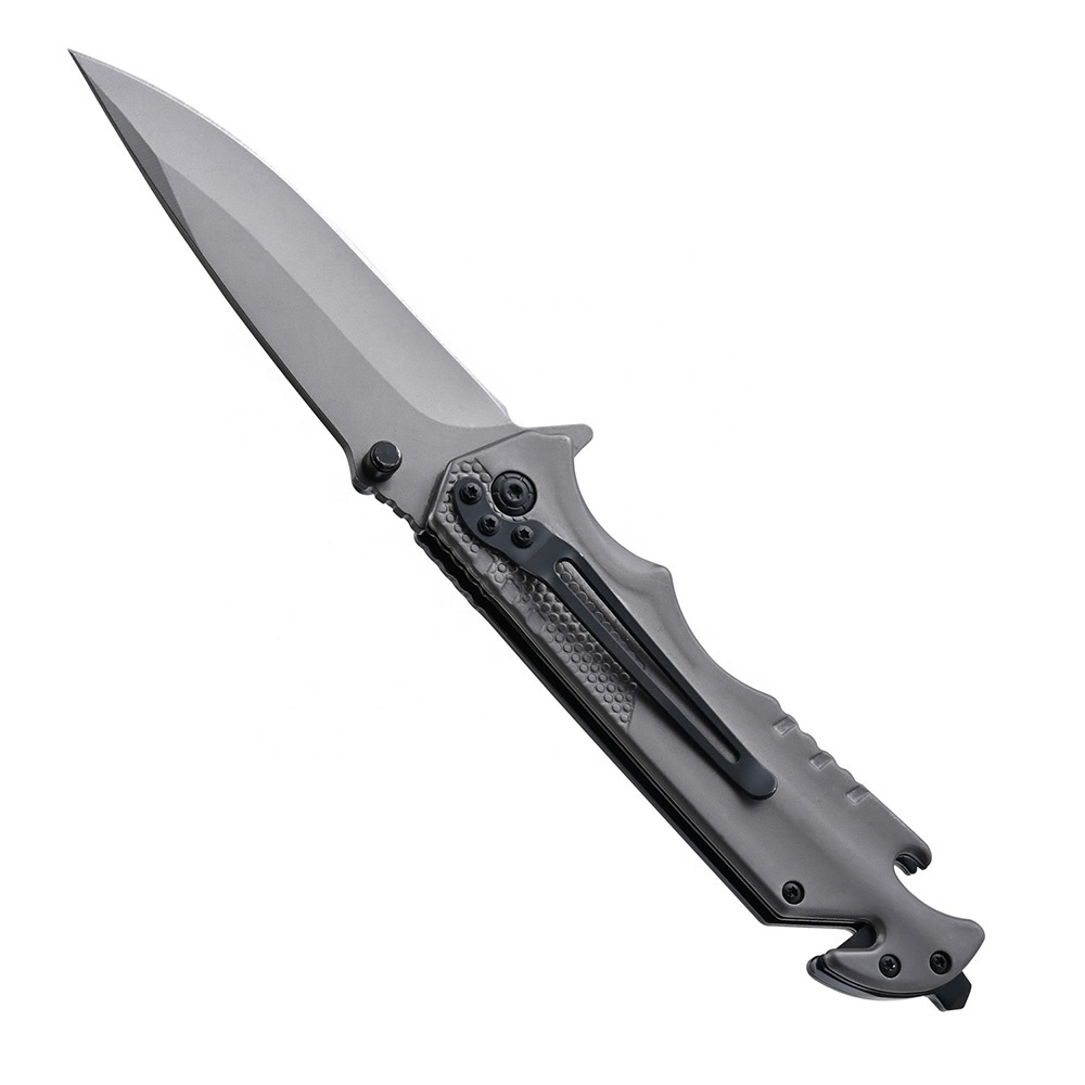 Hot Sale Stainless Steel Handle Folding Camping Survival Tactical Pocket Knife with Belt Clip