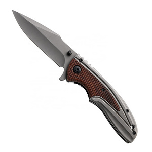 High Quality Wooden Handle Folding Camping Survival Tactical Pocket Knife for Outdoor