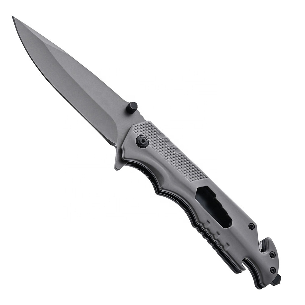 Hot Sale Stainless Steel Handle Folding Camping Survival Tactical Pocket Knife with Belt Clip