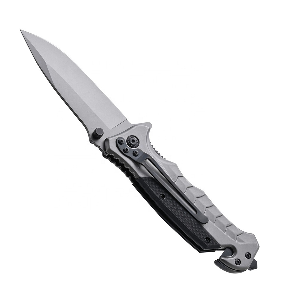 Wholesale Titanium Folding Steel Blade Tactical Camping Survival Pocket Knife With Glass Breaker