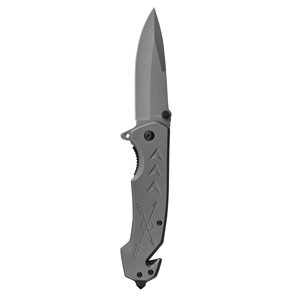 Professional Titanium Coated Folding Camping Tactical Survival Pocket Knife With Stainless Steel Handle