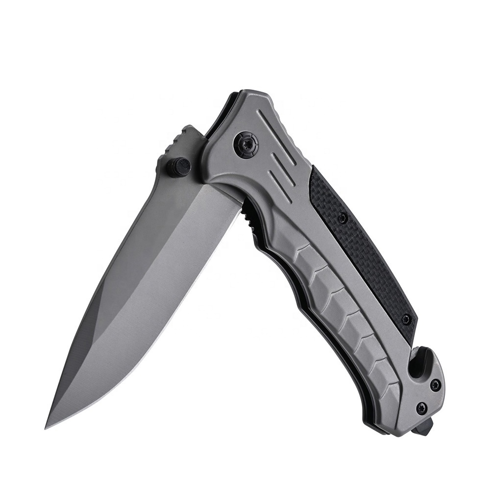 Wholesale Titanium Folding Steel Blade Tactical Camping Survival Pocket Knife With Glass Breaker