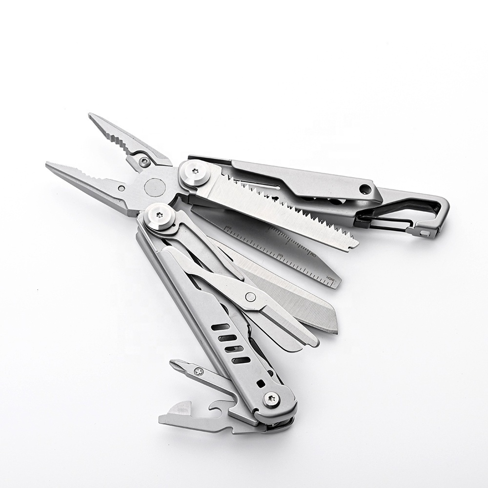 New Arrival 13 In 1 Stainless Steel Camping Folding Knife Multi Tool Combination Pliers With Carabiner