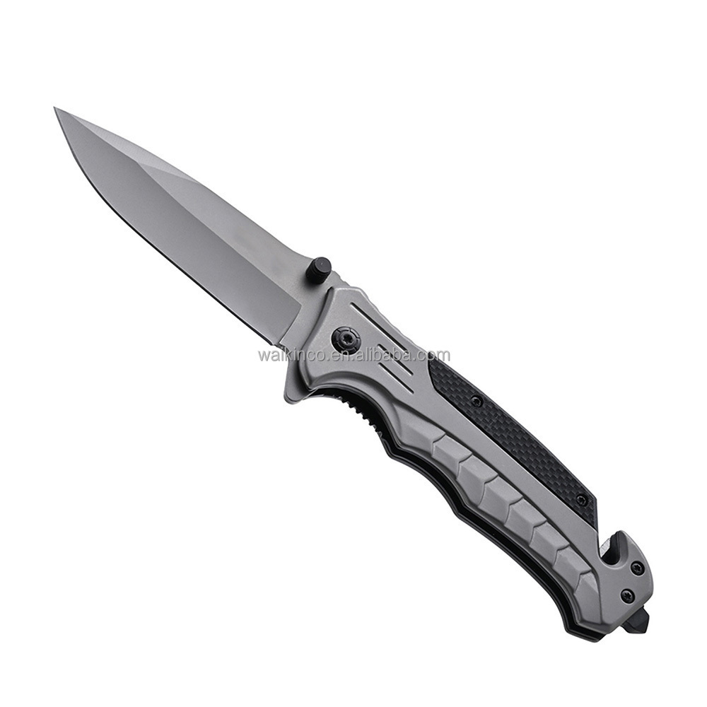 Wholesale Titanium Folding Steel Blade Tactical Camping Survival Pocket Knife With Glass Breaker