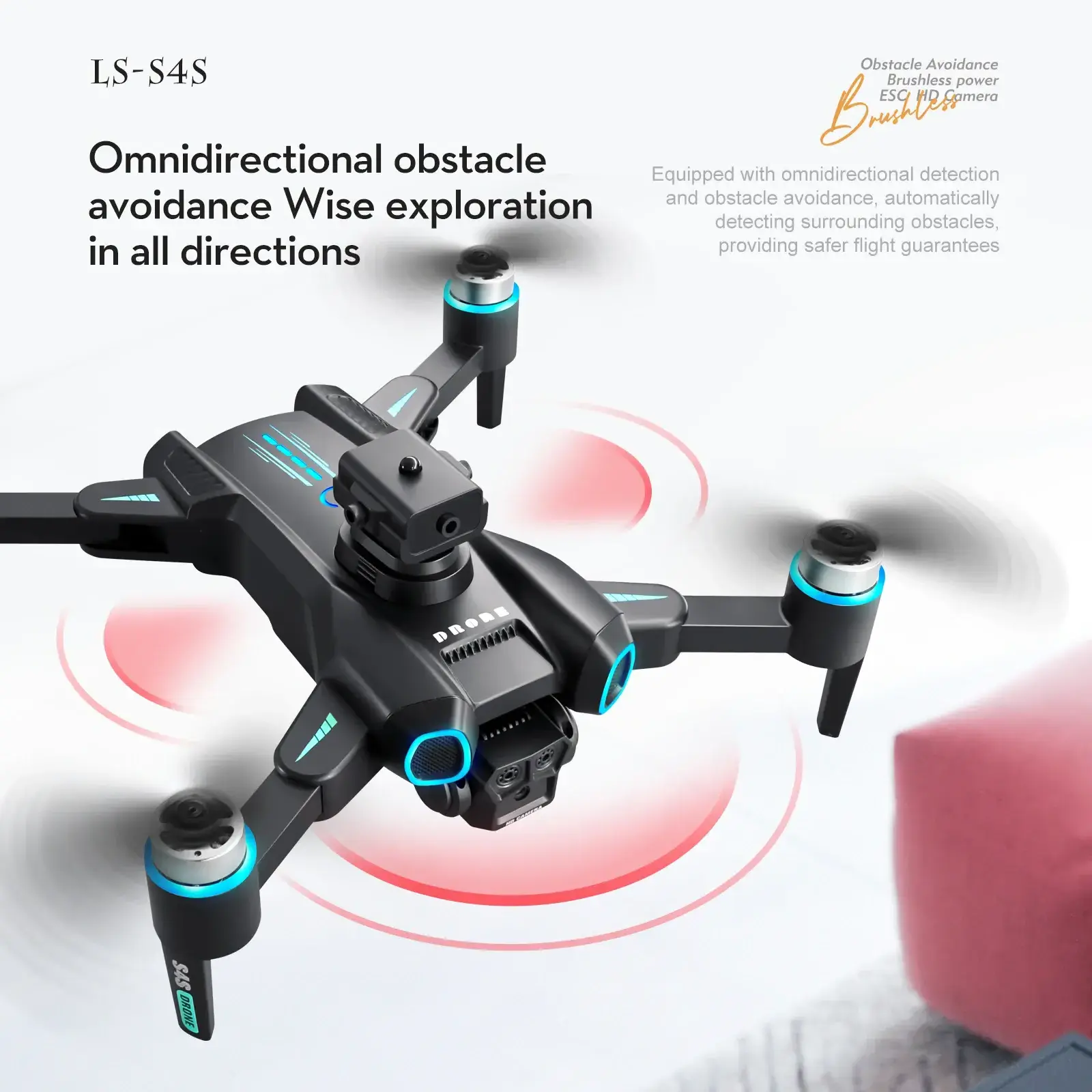 S4S 4K 6K 8K Professional drone Mini with camera Cool light drone brushless obstacle avoidance remote control drone