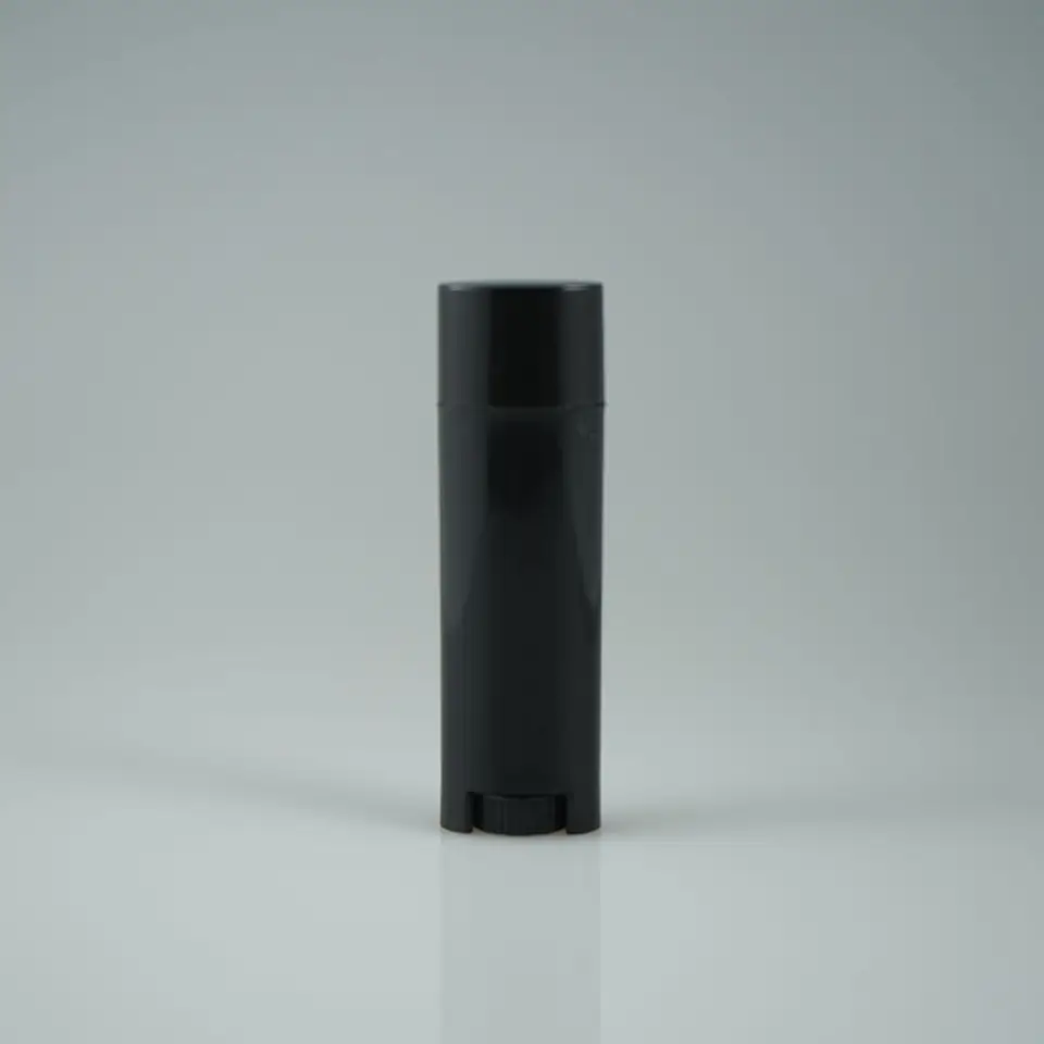 Matte black 4.5g oval twist lipstick tubes / lip balm containers / chapstick tubes for lip