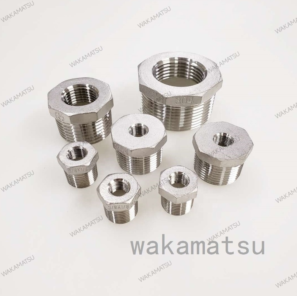 Home-use ss304 stainless steel plug Fitting BSPT / BSPP / NPT Male Thread  industries 304 Hex Socket End Inner Hexagon Plug