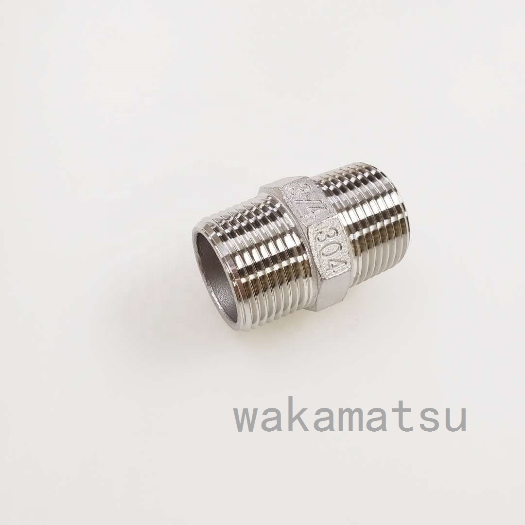 WAKAMATSU 1/8 1/4 1/2 3/8 3/4 1 11/4 11/2 2 21/2 Stainless Steel Hex Pipe Fitting Hexagon Nipple Female Male NPT BSPT thread