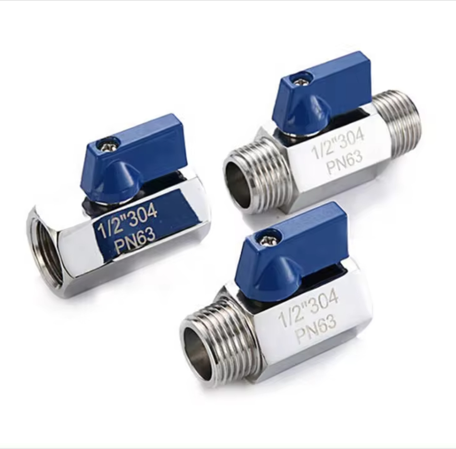 SS304 SS306 Stainless Steel 1/4 3/8 NPT BSPT Mini Air Gas oil water Ball Valve Male Female Threaded  Mini Ball Valve