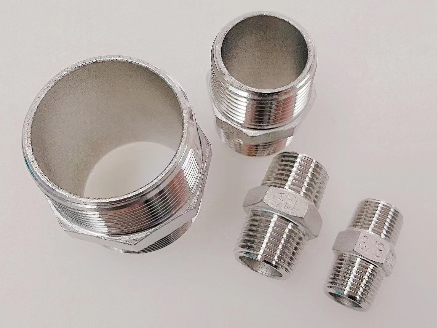 WAKAMATSU 1/8 1/4 1/2 3/8 3/4 1 11/4 11/2 2 21/2 Stainless Steel Hex Pipe Fitting Hexagon Nipple Female Male NPT BSPT thread