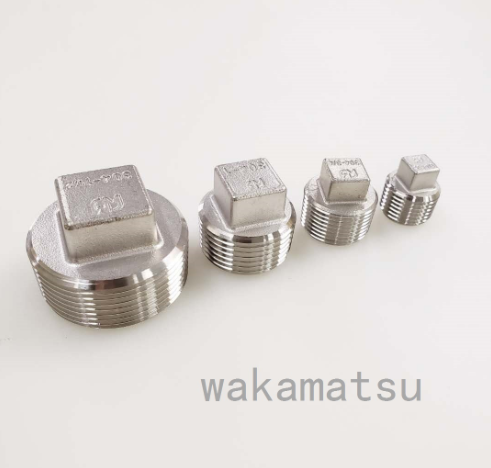 Customizable 1/2  stainless steel 316 square plug JIS Male NPT Quadrilateral plugs with external teeth Pipe Caps Pipe Caps