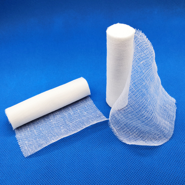 100% Contton medical absorbent bandage roll dressing bandage roll gauze swab for wound care, with CE certificate