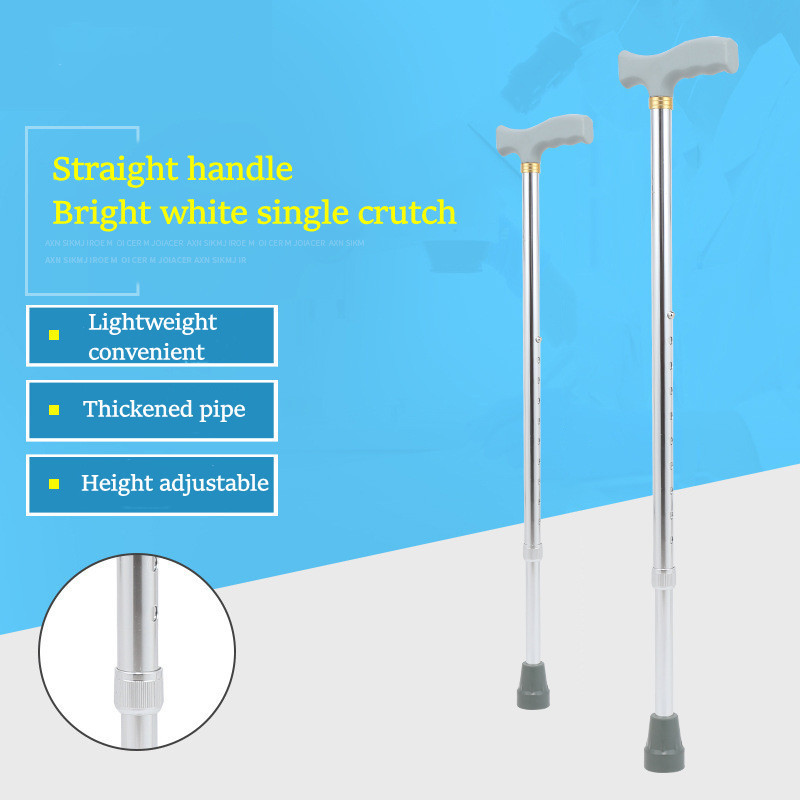 New Elderly Walking Stick Telescopic Aluminum Alloy One-legged Crutch For Non-slip Firm Cane Adjustable Multifunctional Walker