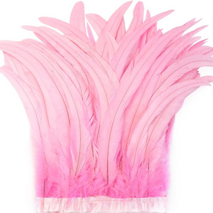 2M/Piece Pink Rooster Tail Feather Fringe Various Sizes/Colors Pheasant Feathers Ribbon Carnival Costumes Accessories