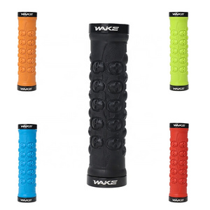 Custom Bicycle Lock on Handlebar Grips Aluminum Cycling Mtb Handlebar Skid Proof Grip Bike Rubber Bike Handle Bar Grips