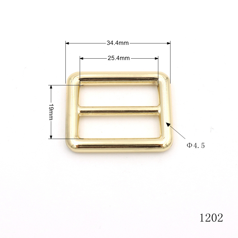 16mm 19mm 25mm Strap Slide Buckle Smooth Polished Metal Triglide Buckle For Bags