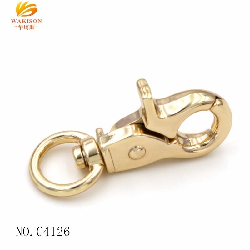 Leather Craft Hardware Brass Small  Ring Metal Trigger swivel Hooks for Bag Hardware