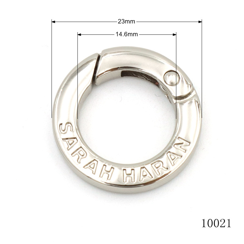 Guangzhou Wakison hardware manufacturer gold and silver  custom flat square spring gate o ring clasp