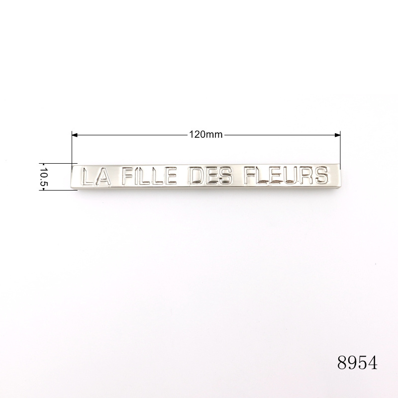 Factory directly price personalized engrave letters Long sling metal  rivet logo plate tag