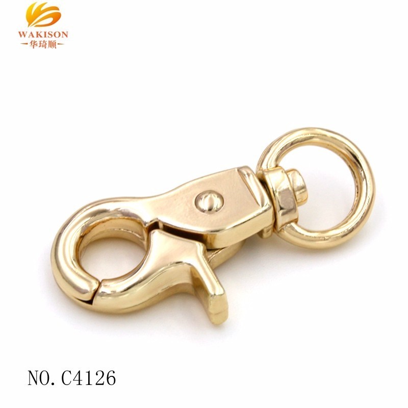 Leather Craft Hardware Brass Small  Ring Metal Trigger swivel Hooks for Bag Hardware