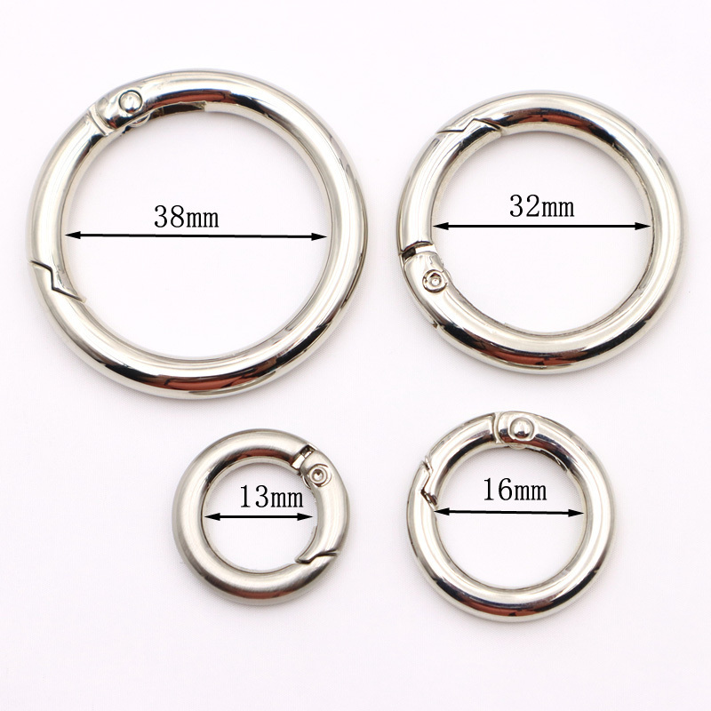 Spring ring Supplier brush Gold 20mm Custom Metal Spring O ring Clasps