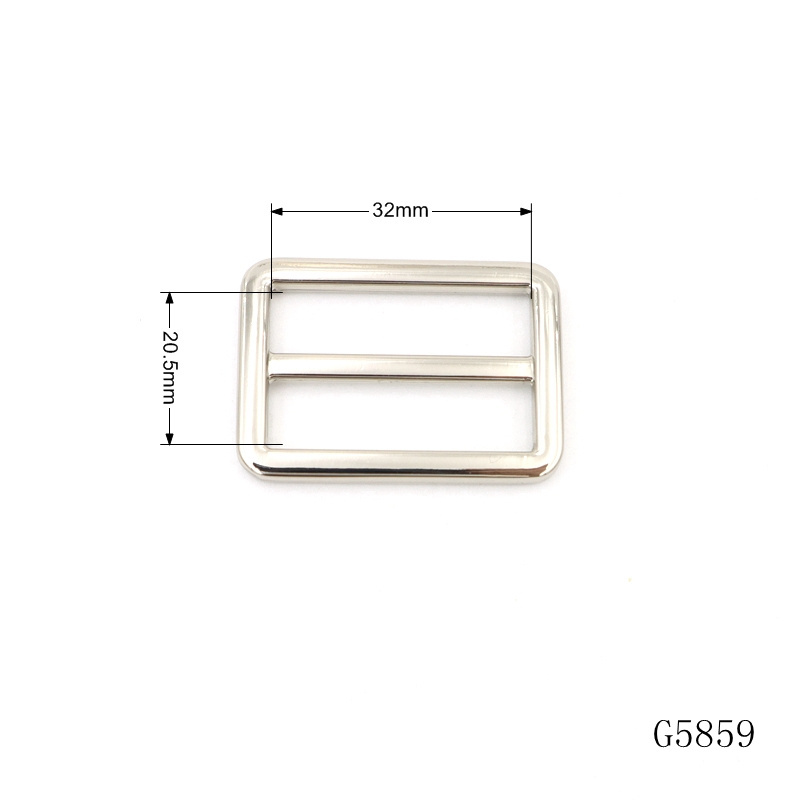 38mm Gold Plated Handbag Hardware Metal Slide Buckle Alloy Triglide Buckle for Bag Making