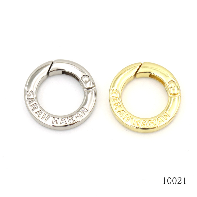 Guangzhou Wakison hardware manufacturer gold and silver  custom flat square spring gate o ring clasp