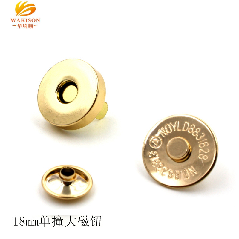 Guangzhou Supplier Factory price 18mm Strong metal magnetic snap buttons for handbags