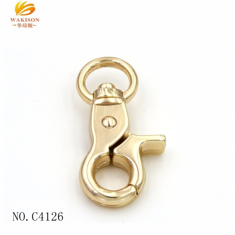 Leather Craft Hardware Brass Small  Ring Metal Trigger swivel Hooks for Bag Hardware